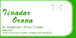 tivadar orova business card